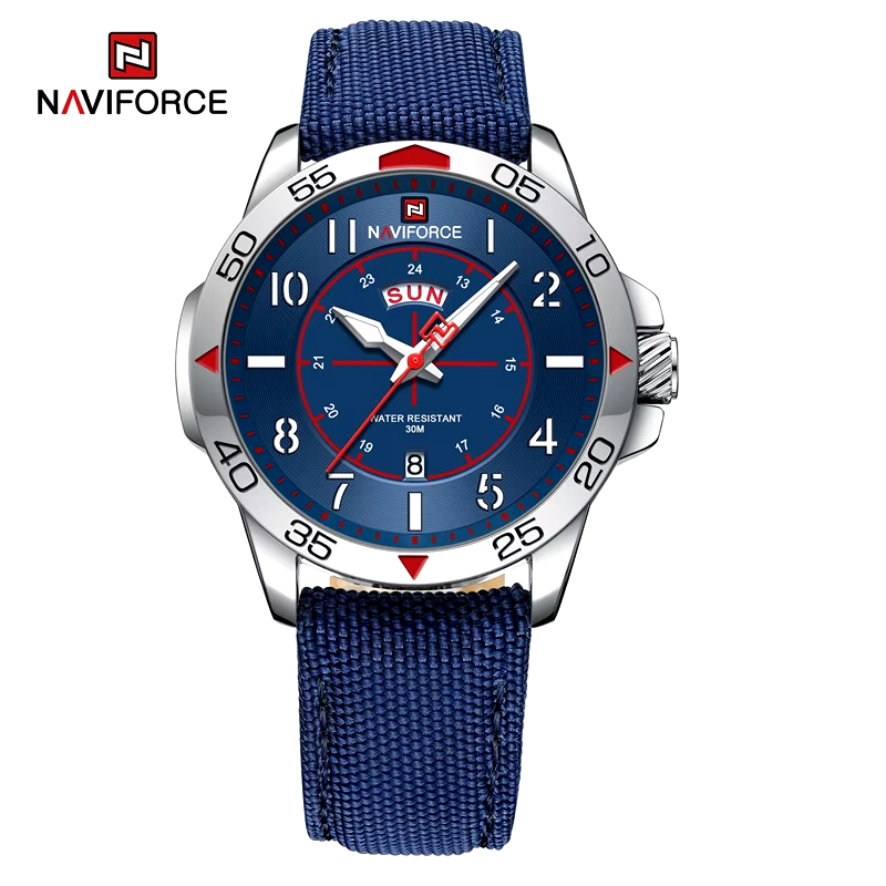 Men's Waterproof Luxury Quartz Watch with Nylon Strap and Luminous Hands 30M Business Style