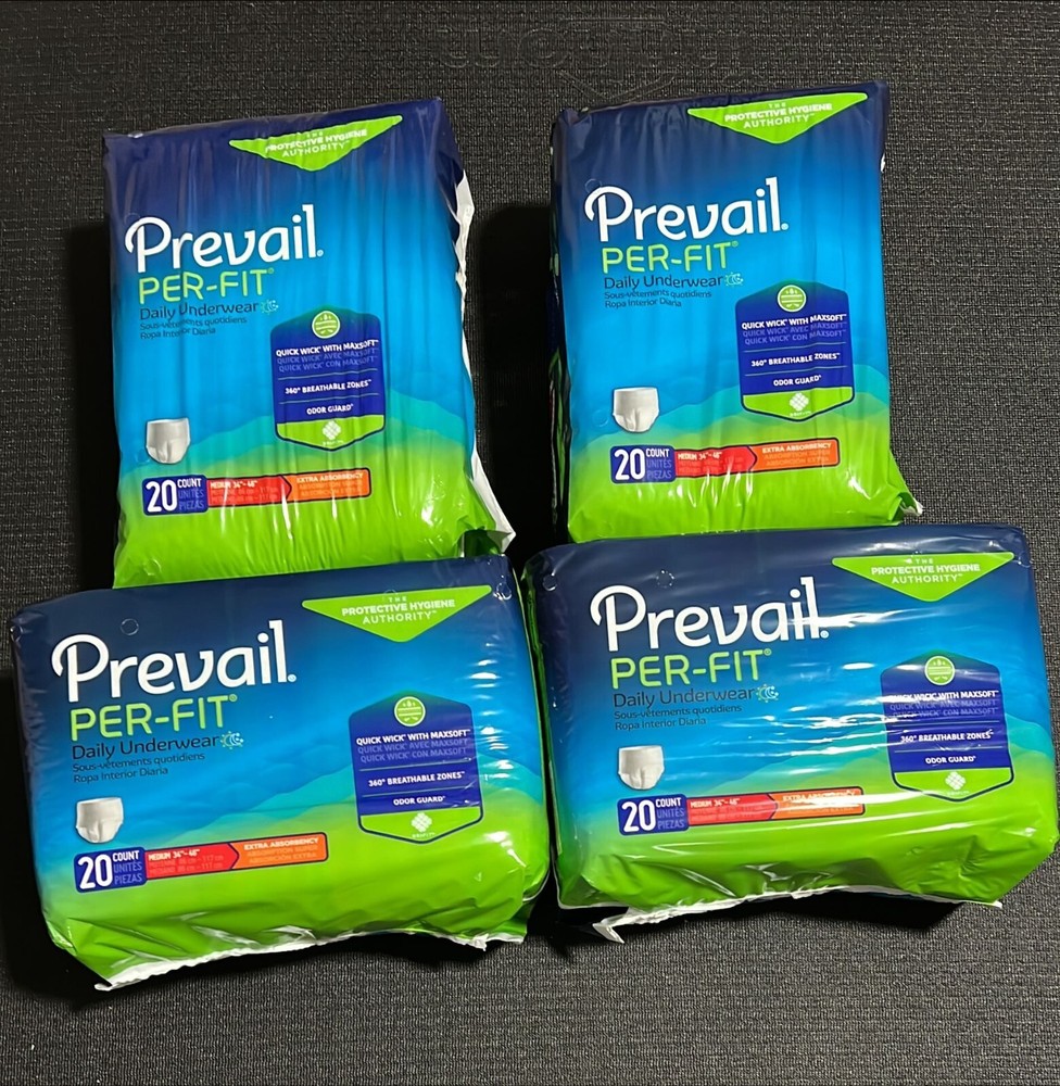 Prevail Per-Fit Protective Underwear Medium 20 Count (Pack of 4)