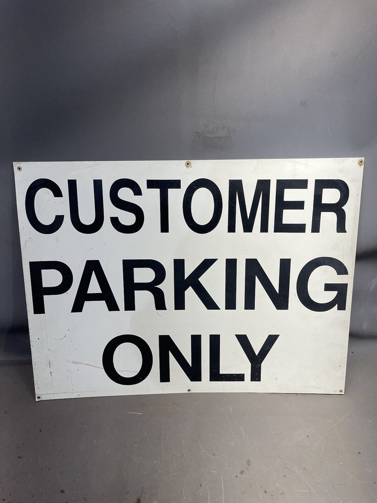 Vintage Gas Station Customer Parking Only Metal Sign for Auto Repair Shop-image