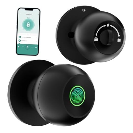 Biometric Door Lock Rechargeable Fingerprint Smart Lock with App Control-image