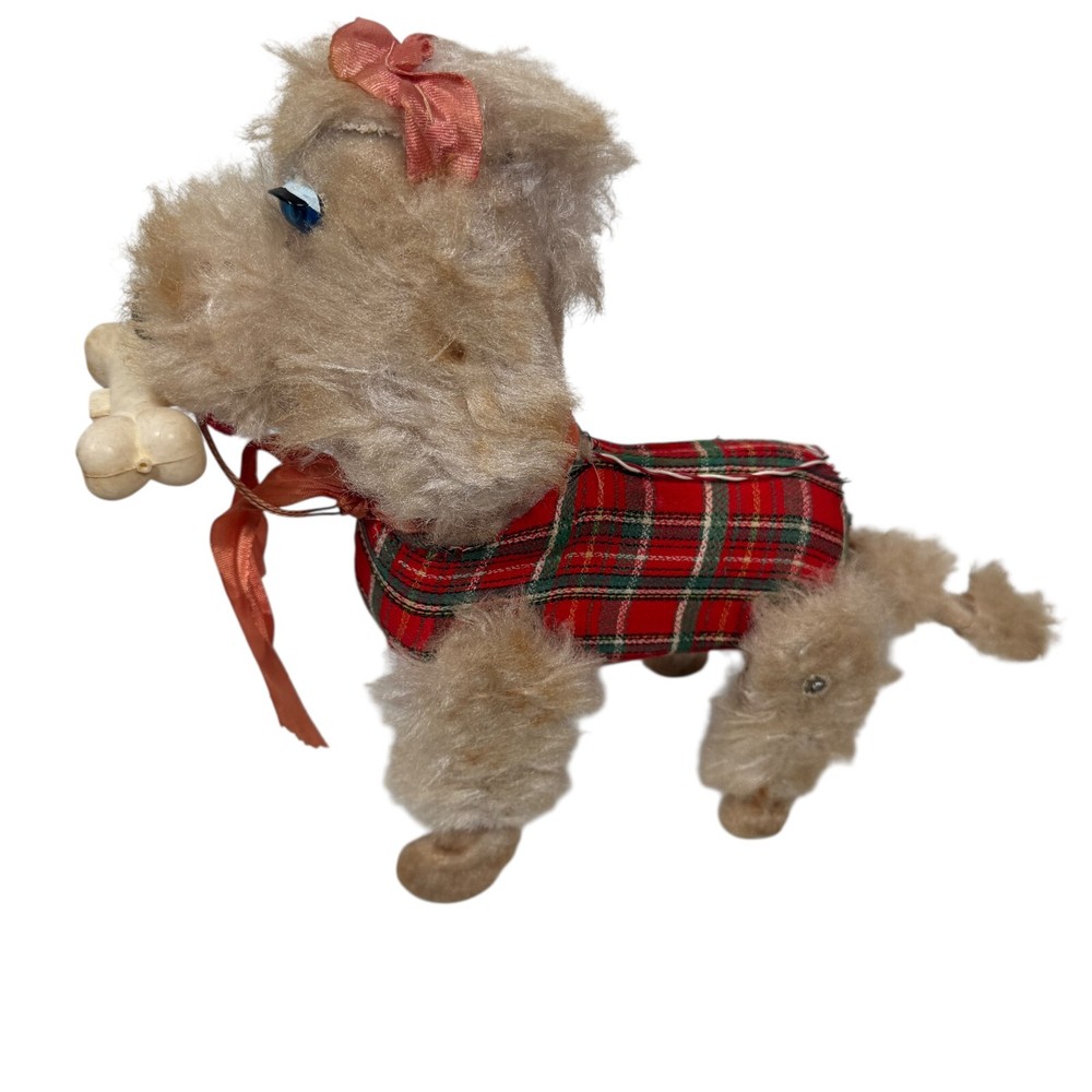 VTG 1960s Rosko Japan Battery Operated Mimi Poodle Toy W/ Bone (Read Desc)