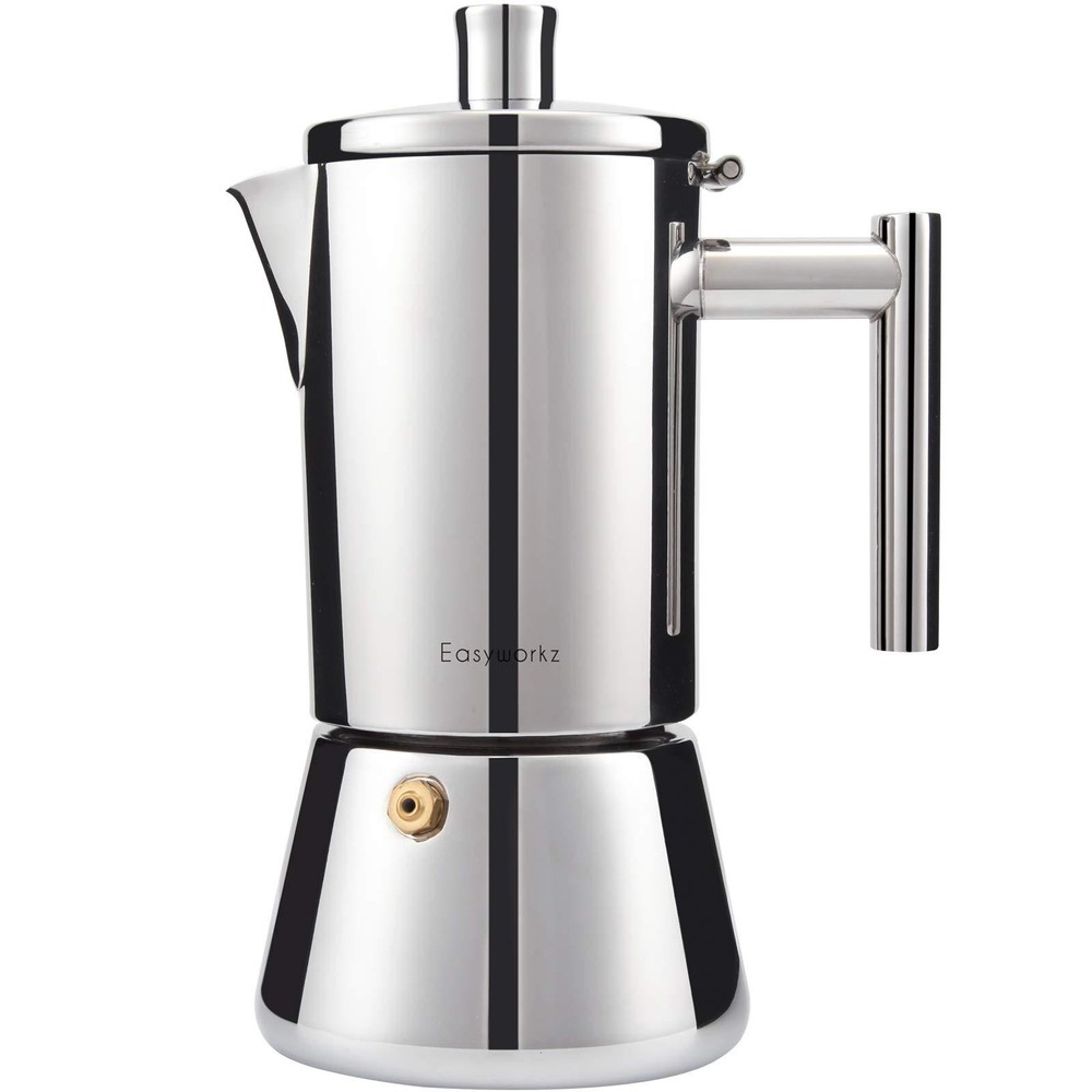 Easyworkz stainless steel Diego espresso maker Italian stovetop brewer elite.