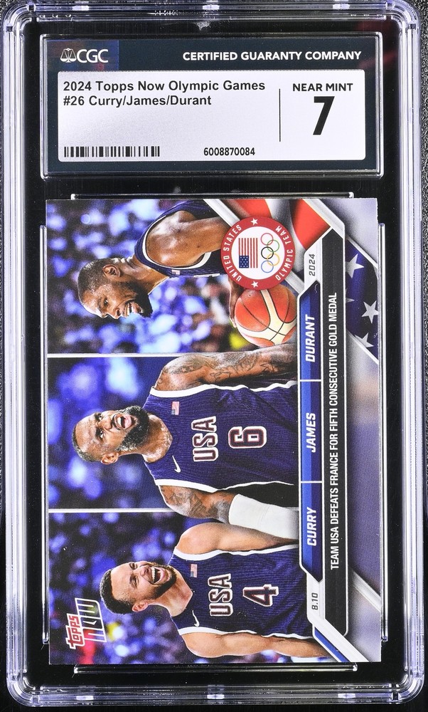 2024 Topps Now Olympic Games #26 Lebron/Curry/Durant CGC 7