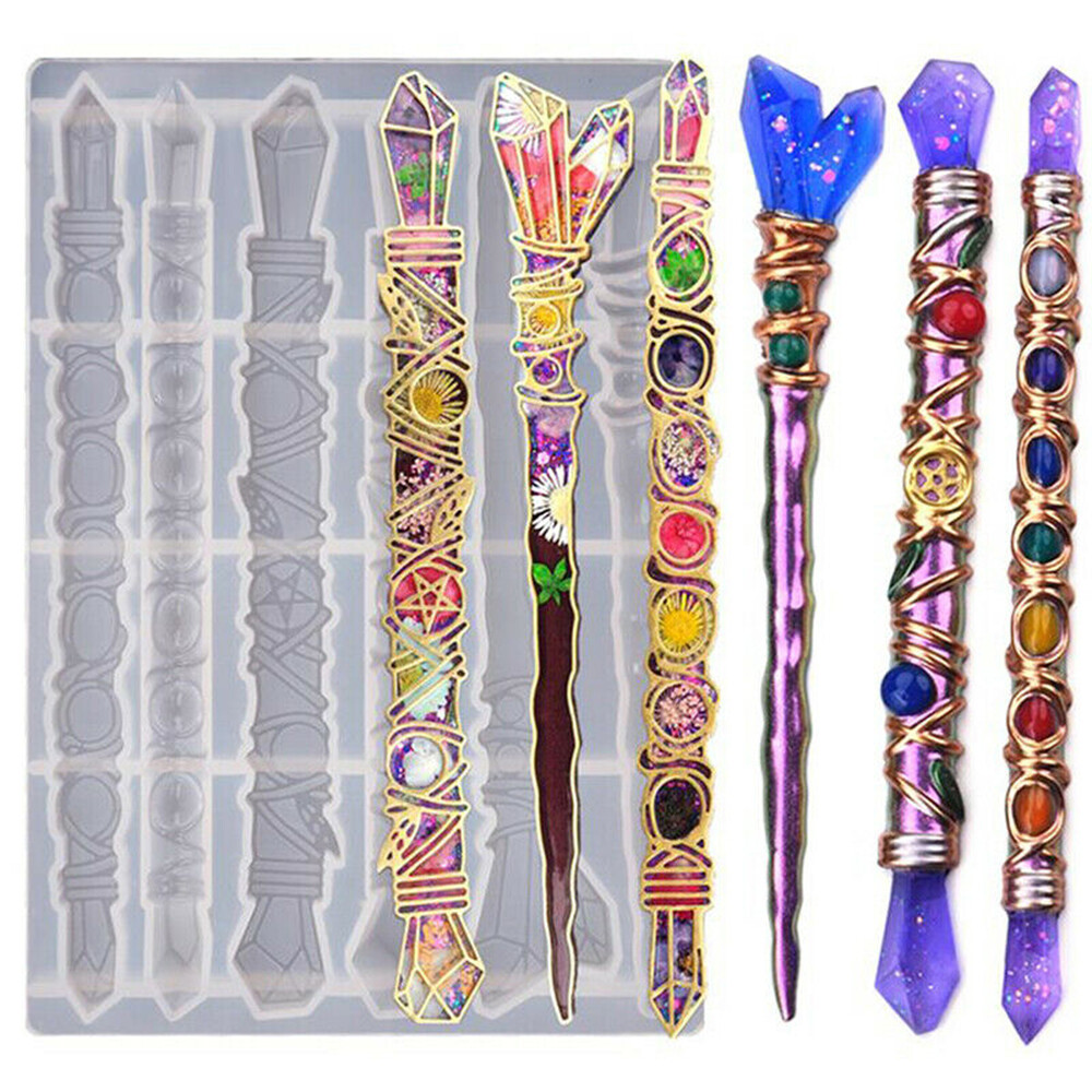 Epoxy Resin Silicone Mold for DIY Magic Wand Hairpin Crafting
