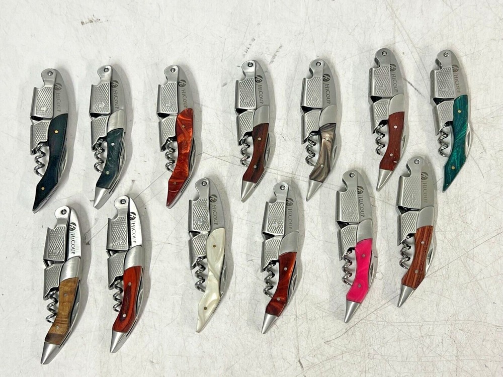 QTY 3 HiCoup Professional Corkscrews for Wine Bottle W/Foil Cutter CHOOSE COLOR