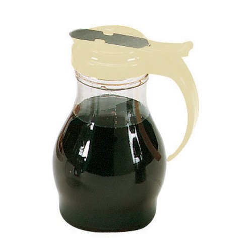 Vollrath 1414 Dripcut Syrup Dispensers - 16 oz, Almond Color Plastic Top