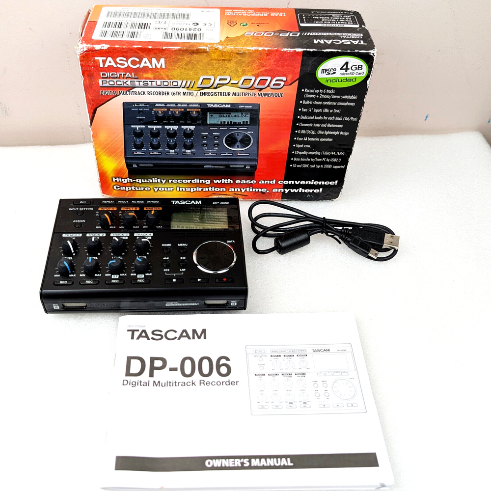 TASCAM DP-006 Digital PocketStudio 6-Track Multitrack Music Recorder (SD + USB)