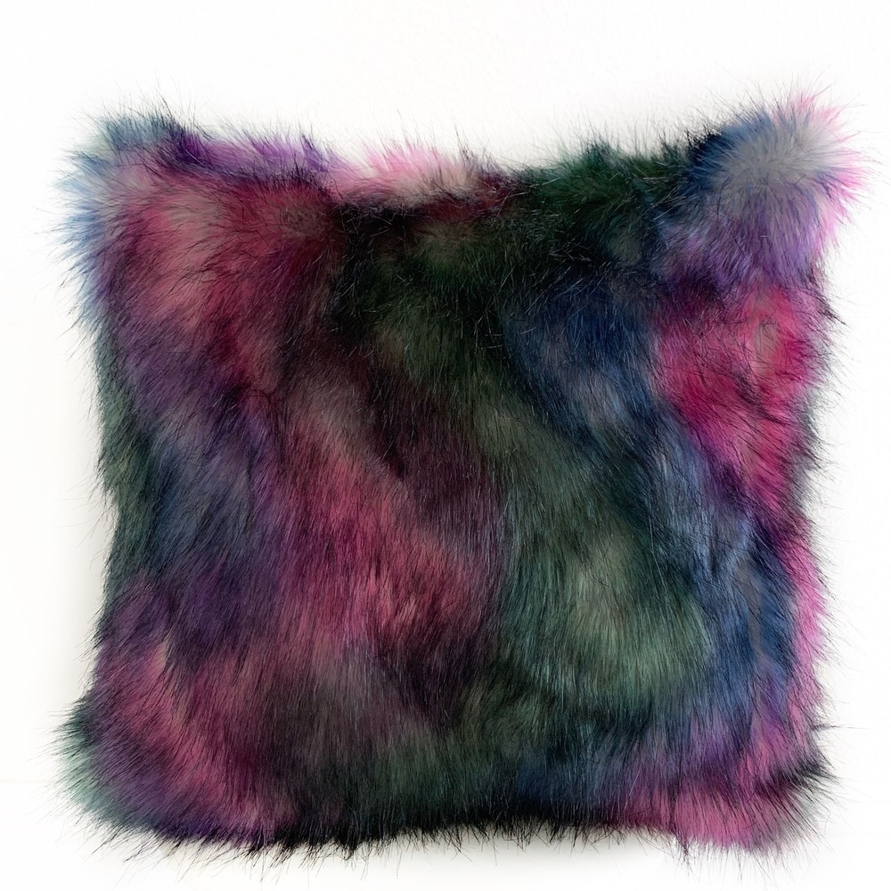 Plutus Green, Purple, Blue Northern Lights Animal Faux Fur