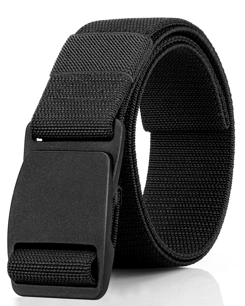 Nylon Metal Free Belt for Men Stretchable Military Web Belt with Plastic Buck...
