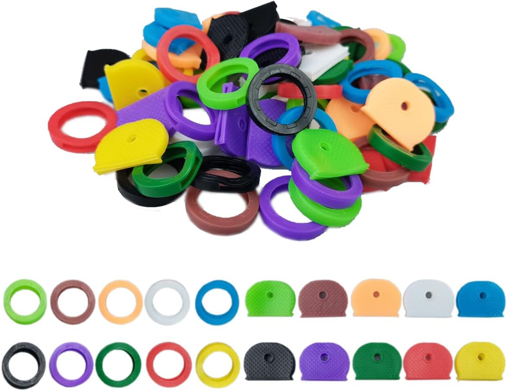Key Caps Tags Covers Set Plastic Key Identifier Rings Key Toppers for Keys Organ
