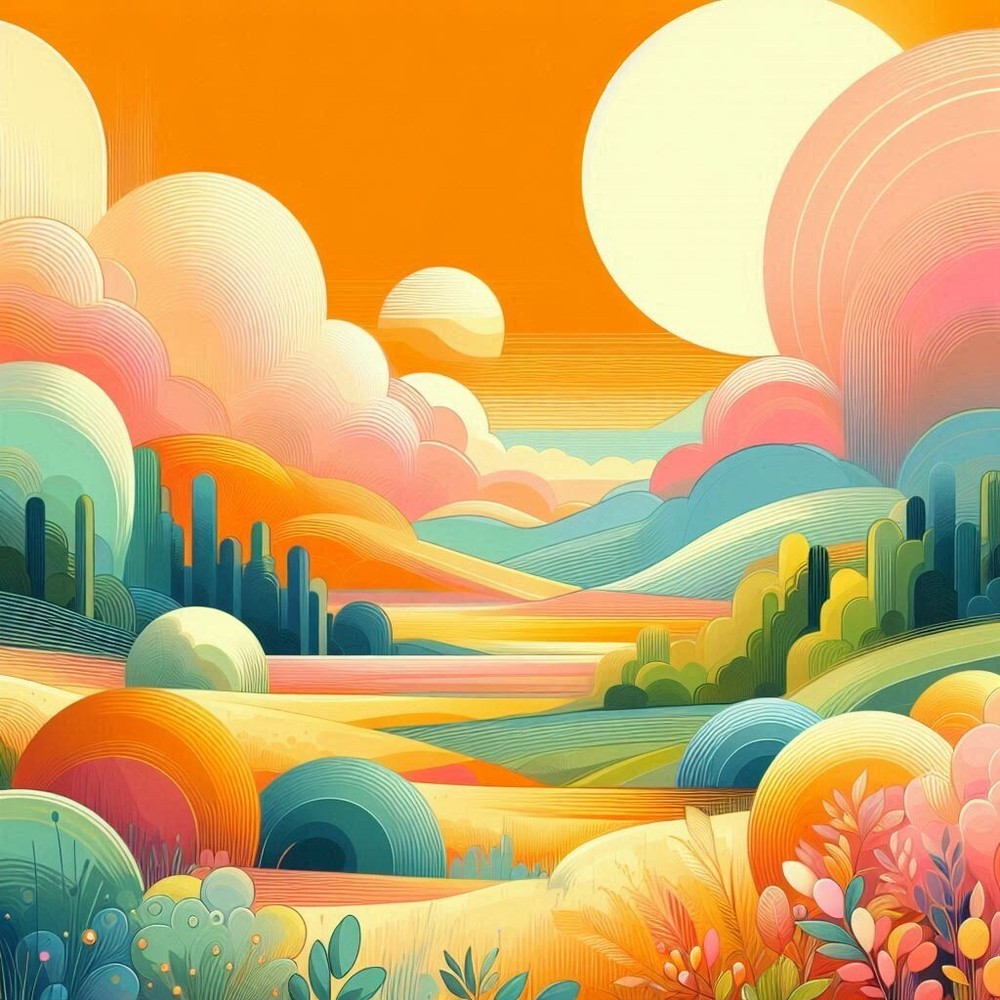 Digital Image Picture Photo Wallpaper Background AI Art Pastel Color Landscape 3