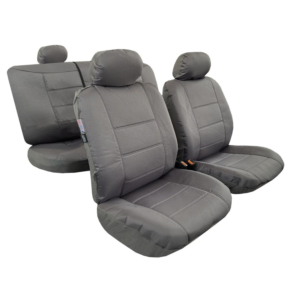 For Kia Sorento 2003-2024 Car Seat Covers Full Set Gray Waterproof Canvas 9PCS