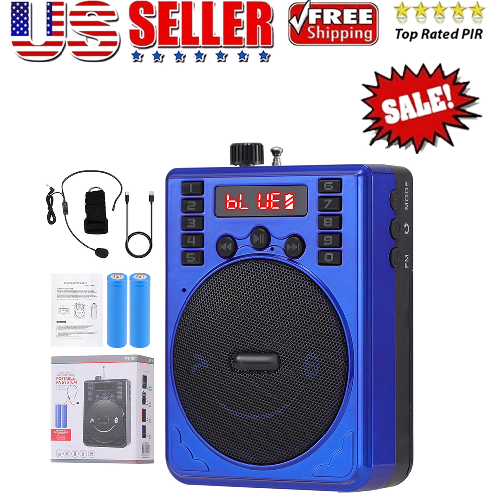 BT-92 Portable Rechargeable PA System with Wireless Amplifier and Wired Mic