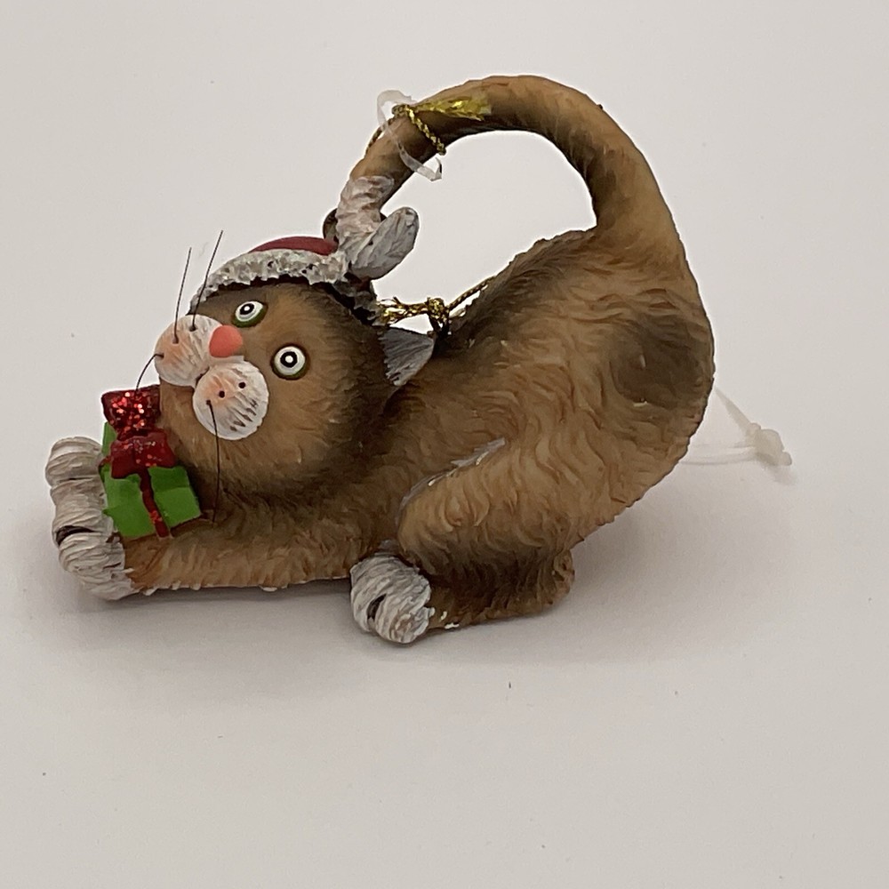 Crazy Eye Cat Christmas Ornament