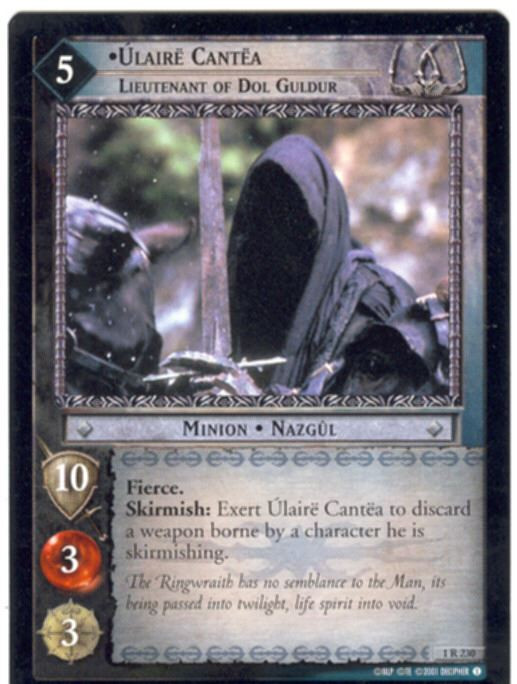 Lord Of The Rings CCG FotR Card 1.R230 Ulaire Cantea Lieutenant Of Dol Guldur