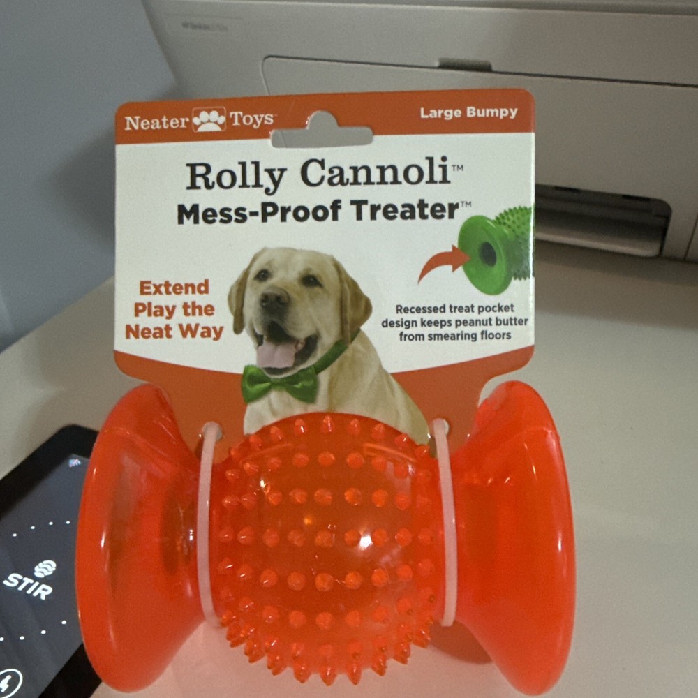 Rolly Cannoli - Mess Proof Dog Treat Toy - No Mess Peanut Butter Licking Toy