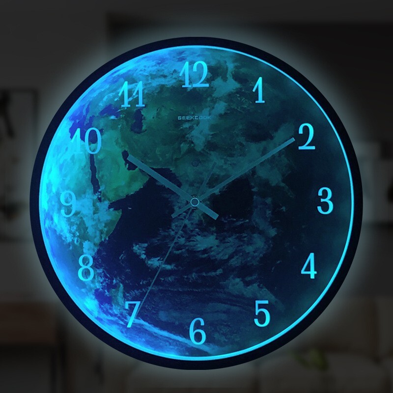 Voice-Activated LED Wall Clock with Induction Night Light-image