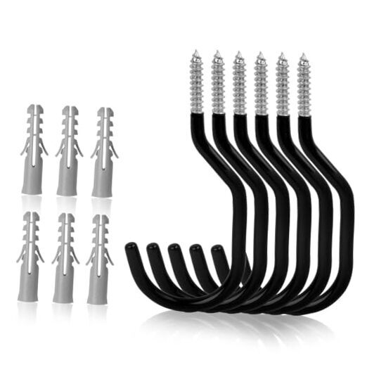 6 Pack Heavy Duty Bike Hook, 6 inches, Capacity 100LBS, Bike 6 Inch 6-Pack