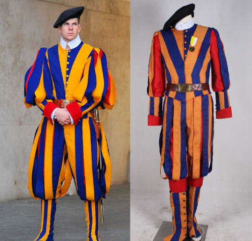 Switzerland Soldiers Cosplay Costume Papal Swiss Guard Uniform Carnival costume{-image