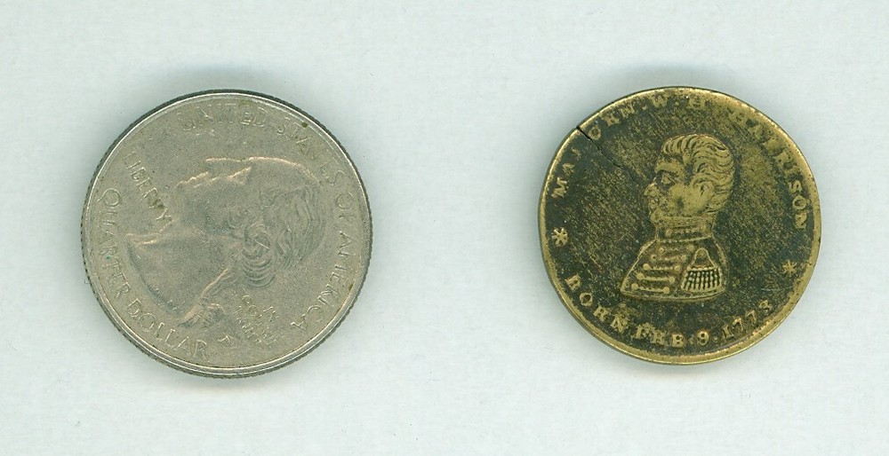 1840 William Henry Harrison 24mm Brass Political Campaign Token WHH-1840-43