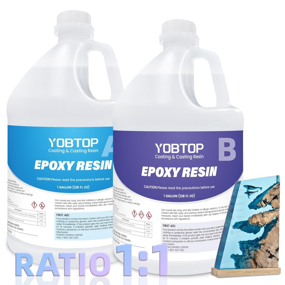 2 Gallon Fast-Curing Food Safe Crystal Clear Epoxy Resin Kit for DIY Projects