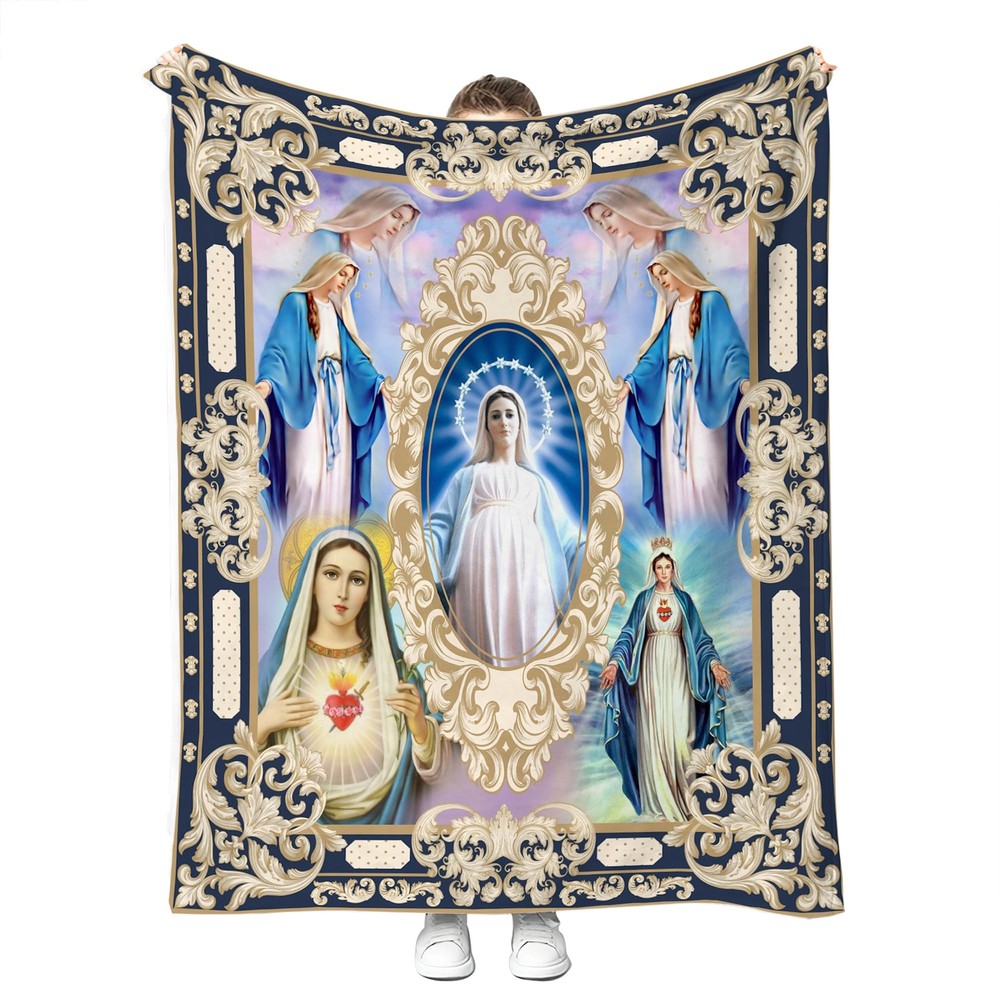 Ultra Soft Virgin Mary Blanket Lightweight Microfiber Plush Our Lady of Guadalup