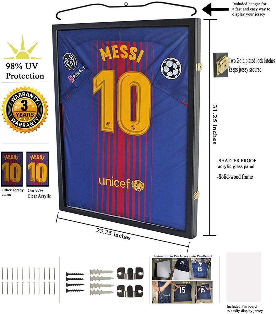 Football Jersey Frame Display Case Jersey Shadow Box Memorabilia Acrylic Clear