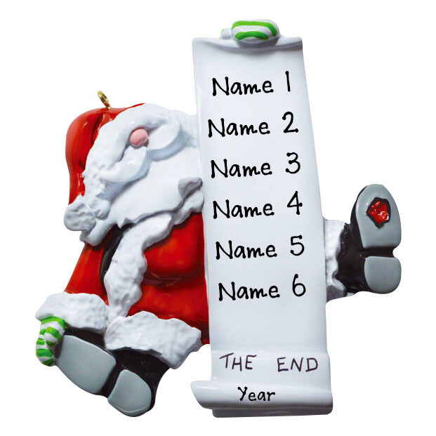 PERSONALIZED Santa Scroll - Parent's or Grandparent's Christmas Ornament Gift