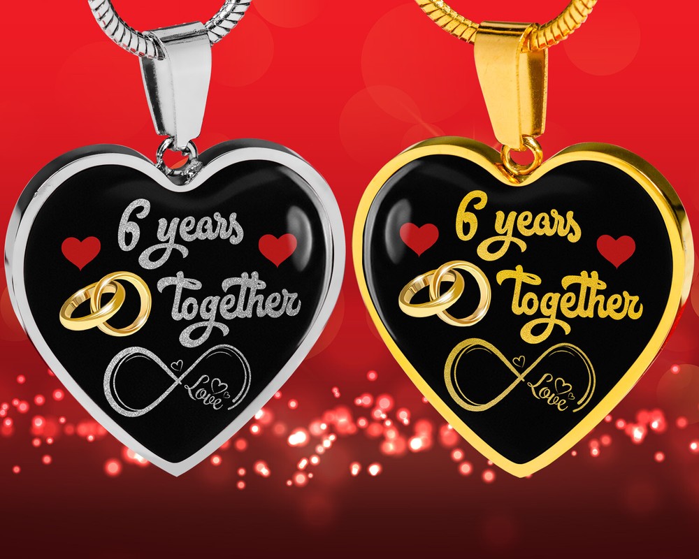 Personalized Engraved 6th Wedding Anniversary Gift For Her, Married For 6 Years