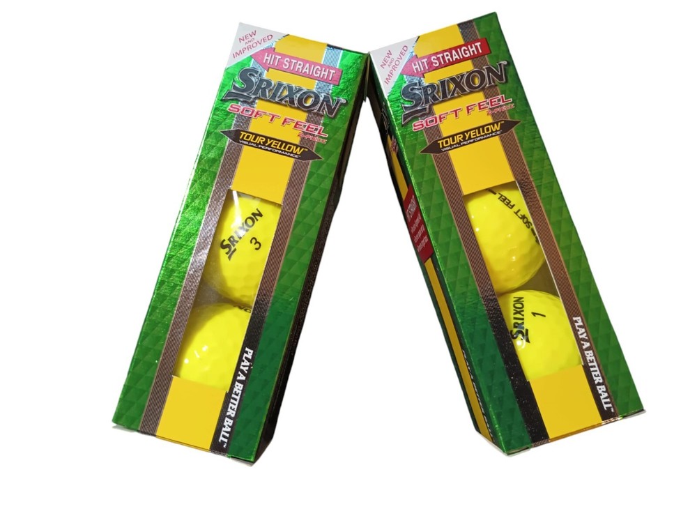 SRIXON TOUR YELLOW GOLF BALLS ( 2 Boxes of 3 Balls each - 6 Balls)