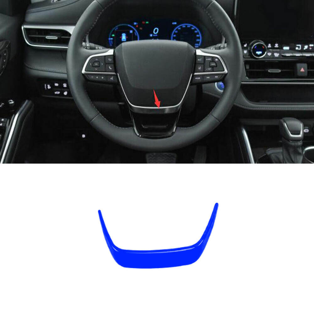 Steering Wheel Moulding Cover Trim For Toyota Highlander 2020-2024 Bright Blue