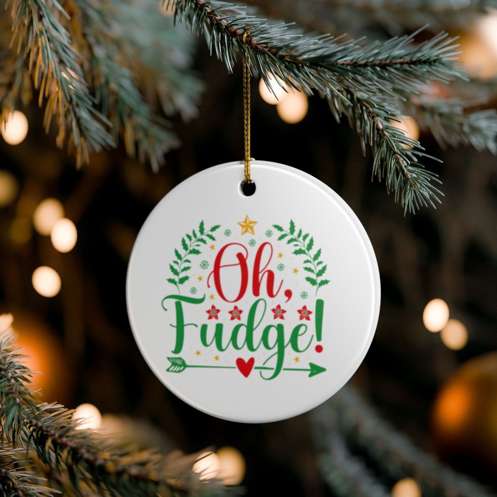 Festive Oh Fudge Ceramic Ornaments Holiday Decor Christmas Gift