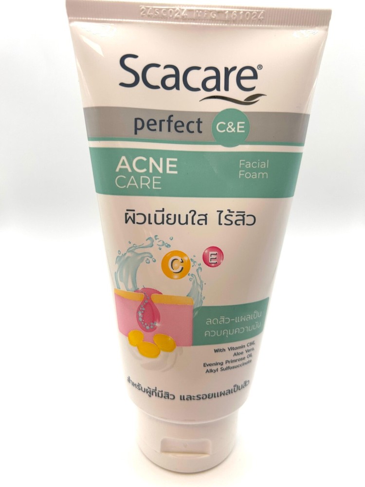 Scacare Acne Care Facial Foam with Aloe Vera, Vitamin C & E