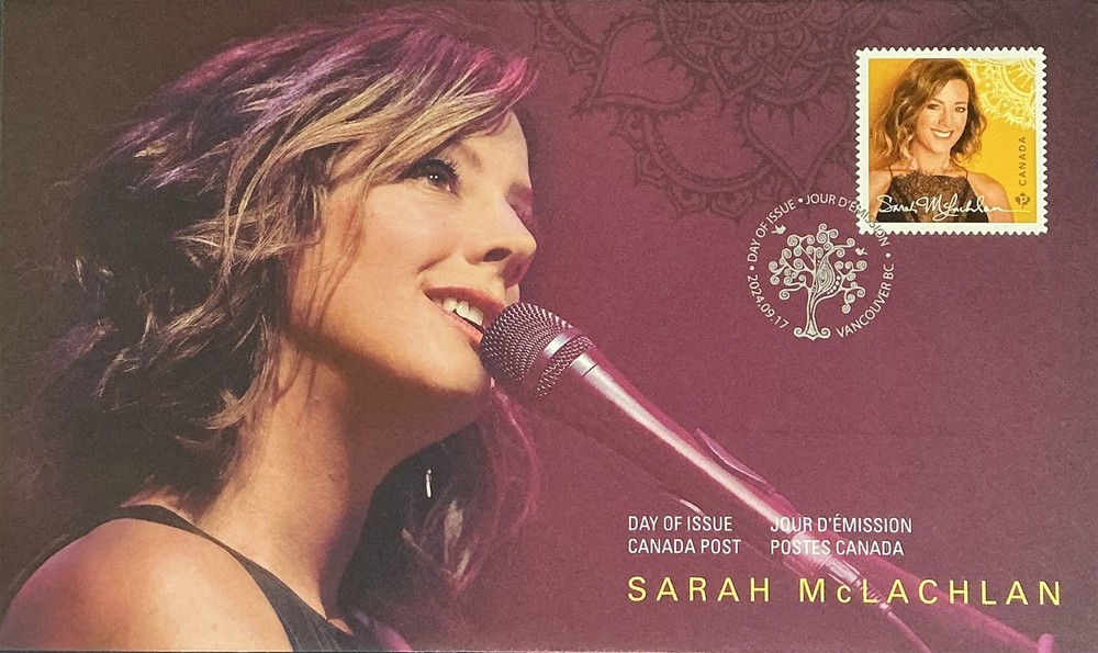 Canada Poste Sarah McLachlan Canada Post Permanent Stamp Official FDC