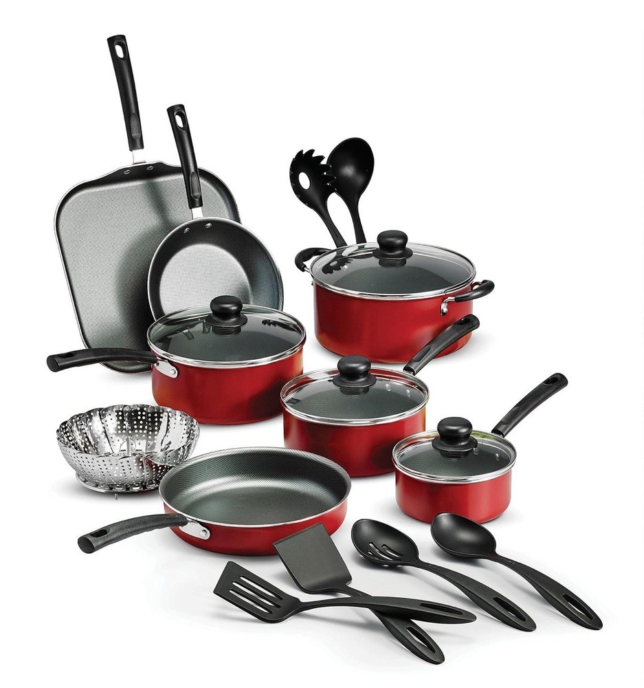 Tramontina 18-Piece Nonstick Cookware Set in Red – Pots & Pans for Kitchen