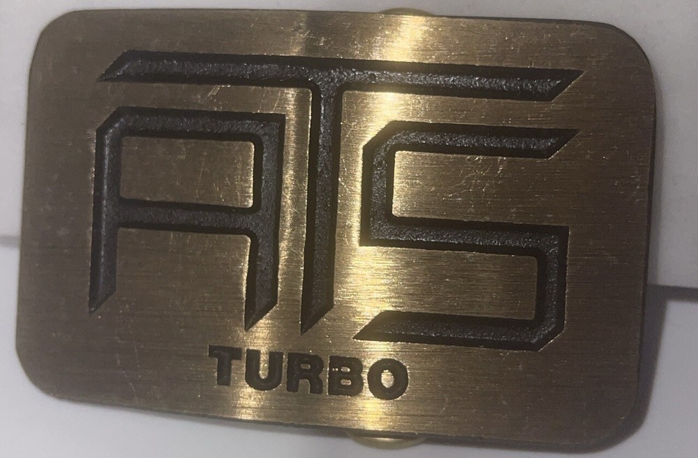 Vintage ATS CADILLAC Turbo Belt Buckle Solid Brass Dealers Car Collectors Auto