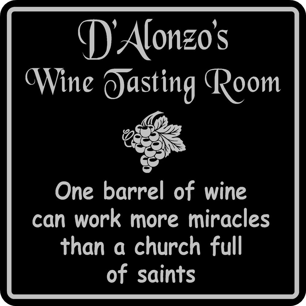 Personalized Wine Sign # 6  Tasting Room Pub Funny Gift  Custom Plaque USA Made