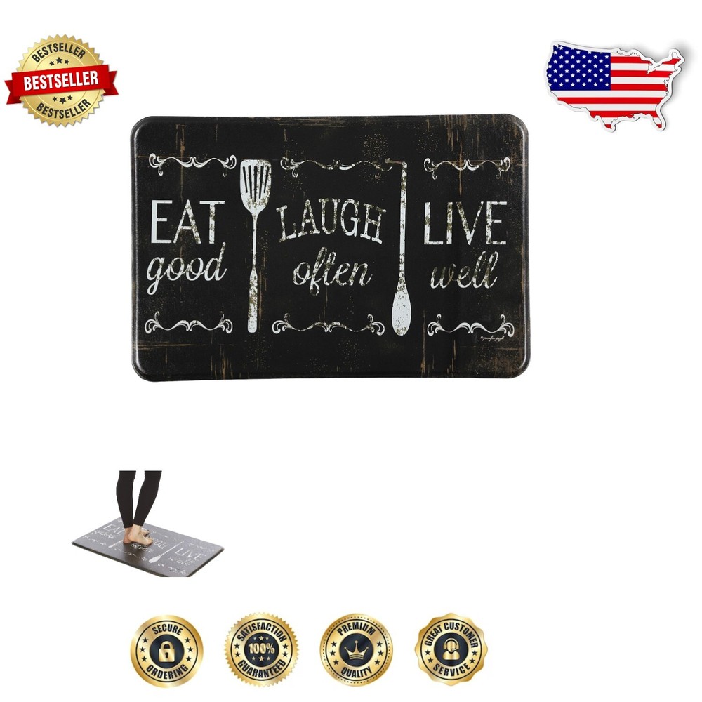 Cushioned Anti-Fatigue Comfort Mat - Waterproof & Stain Resistant for Kitchen