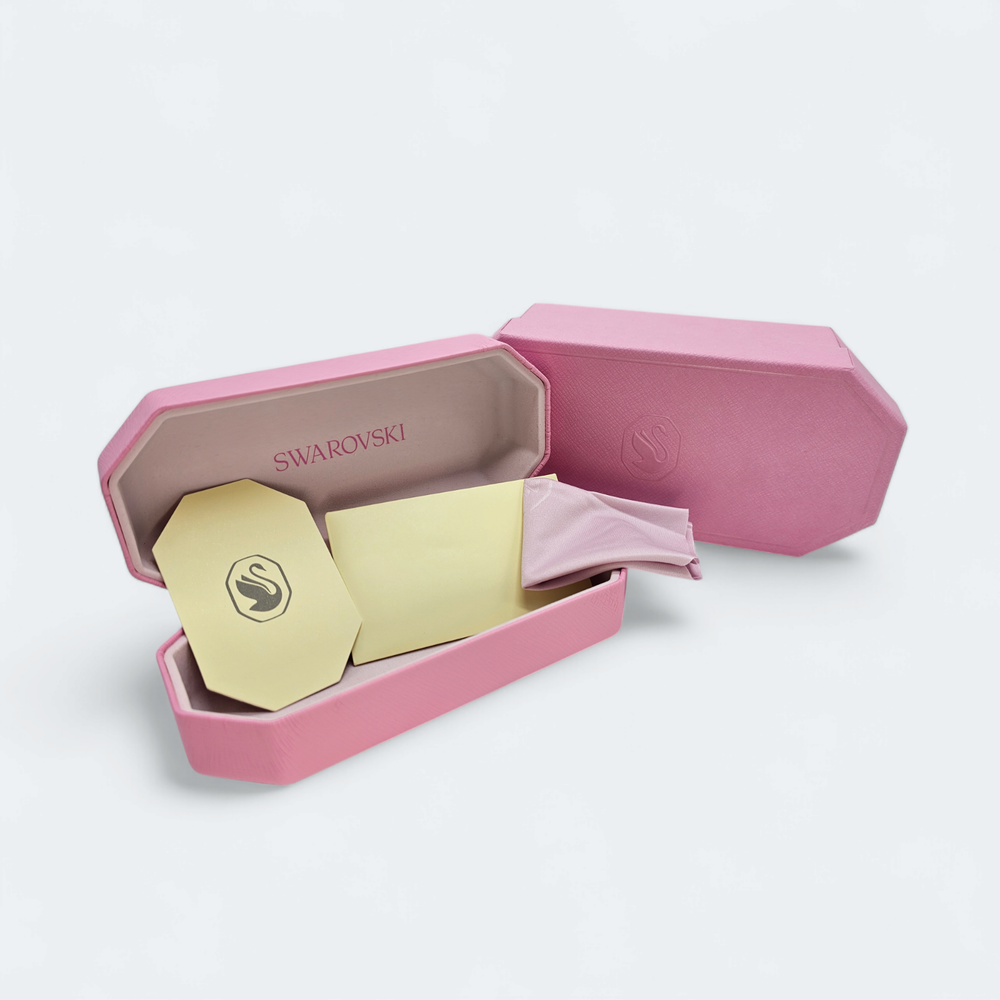 New SWAROVSKI Authentic Eyeglasses Sunglasses Pink Hard Case