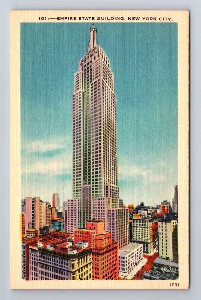 New York City NY Empire State Building Antique Vintage Postcard for Collectors and History Enthusiasts