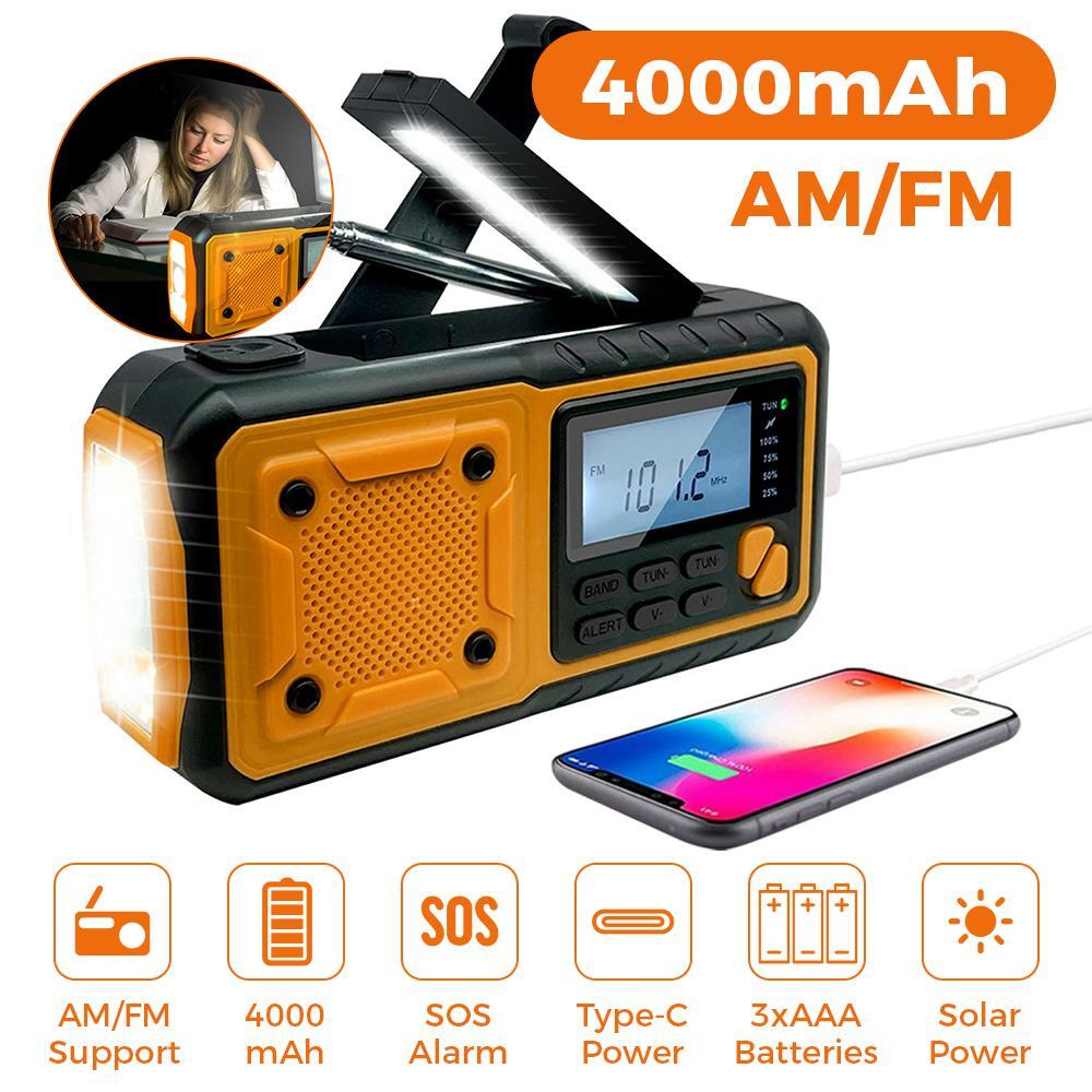 Solar Power Bank 4000mah Mobile Phone Plastic Small Multicolor Radio Flashlight
