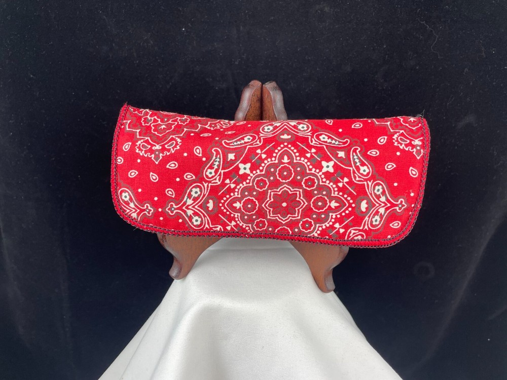 Vintage Eyeglasses Case Red Paisley Print