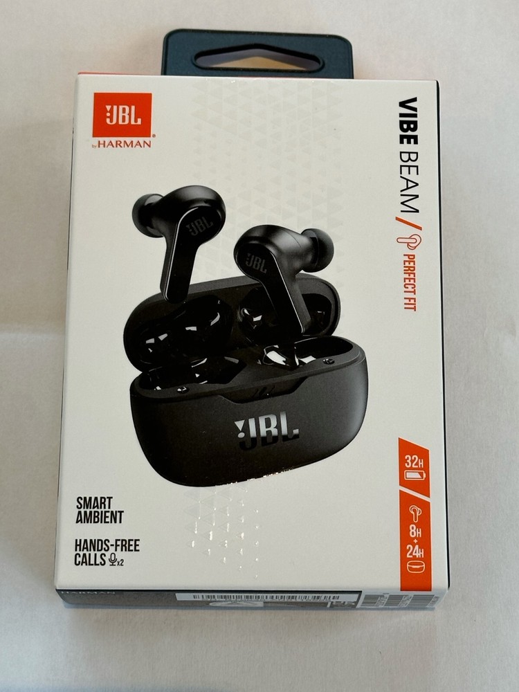 JBL Vibe Beam True Wireless Earbuds in Black with Bluetooth