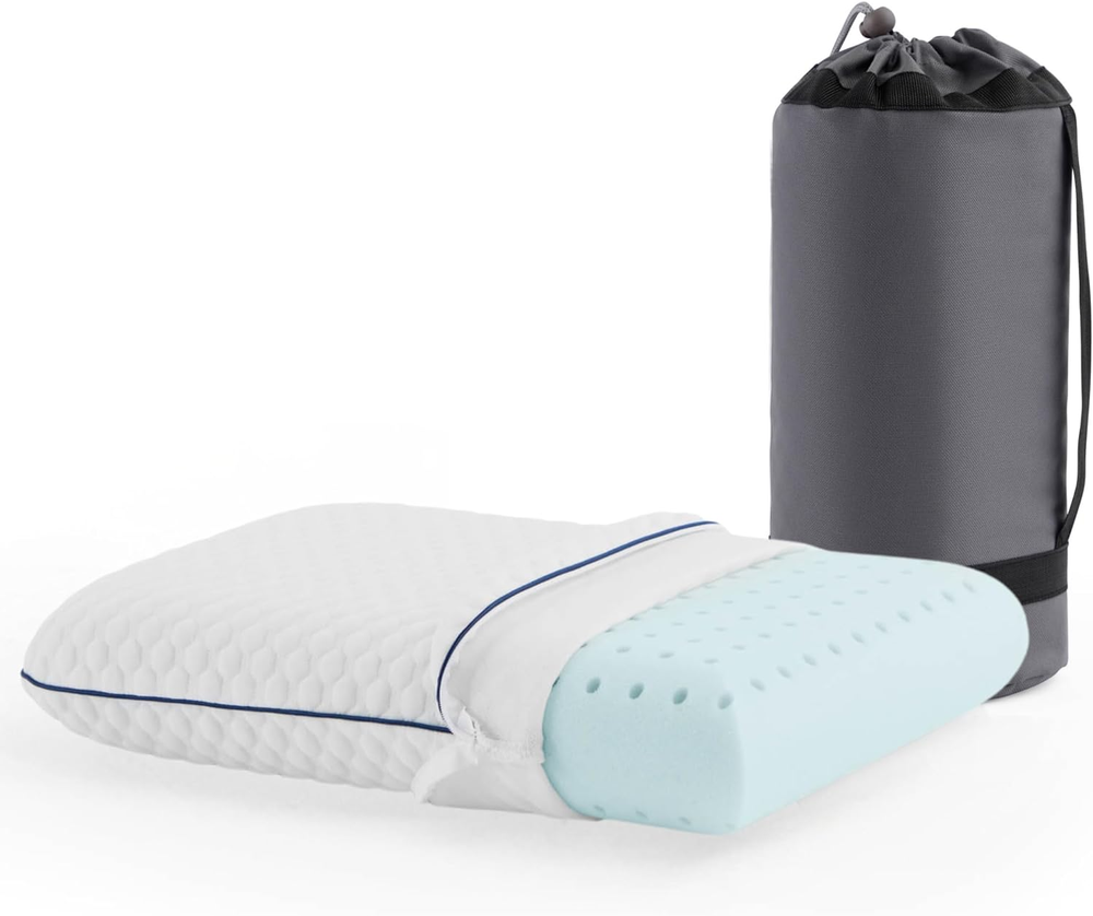 Gel Memory Foam Camping Pillow - Travel Essentials & Must Haves - Camping Gear &