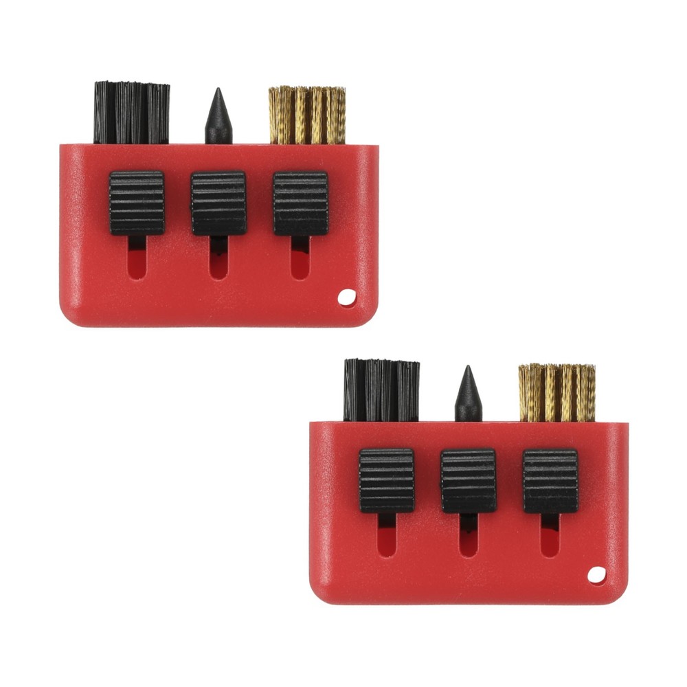 2-Pack Red Golf Club Brush with 3-in-1 Groove Cleaner