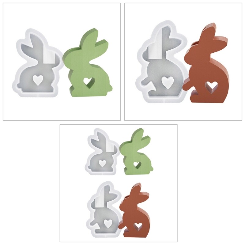Rabbit Candlestick Silicone Mold for DIY Epoxy Resin Easter Crafts