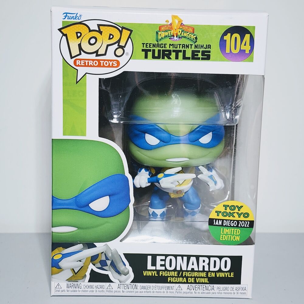 Funko Pop Retro Toys: Power Rangers x TMNT - Leonardo #104 SDCC Toy Tokyo 2022