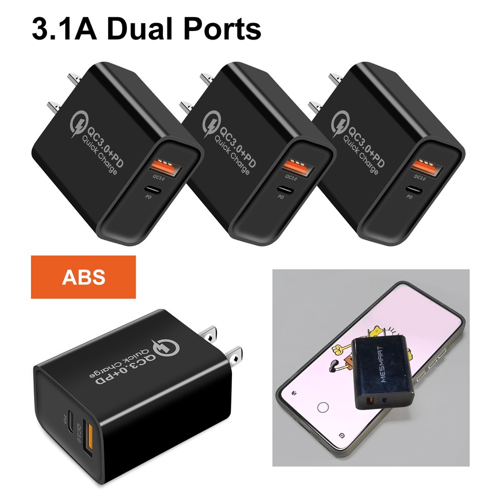 20W USB-C Fast Charger Adapter US Plug for iPhone 16 15 14 Pro Max