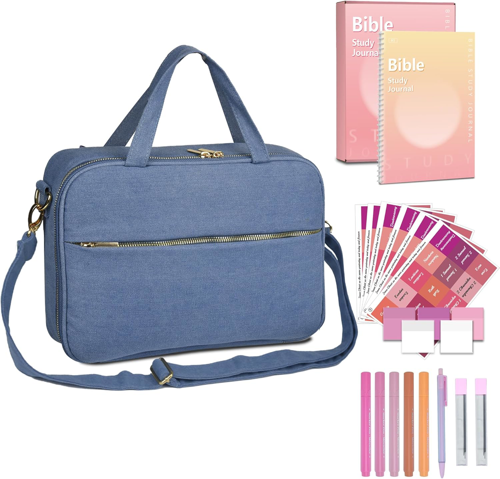 Elegant Women's Bible Cover with Journal Kit and Storage Pocket - Perfect Gift