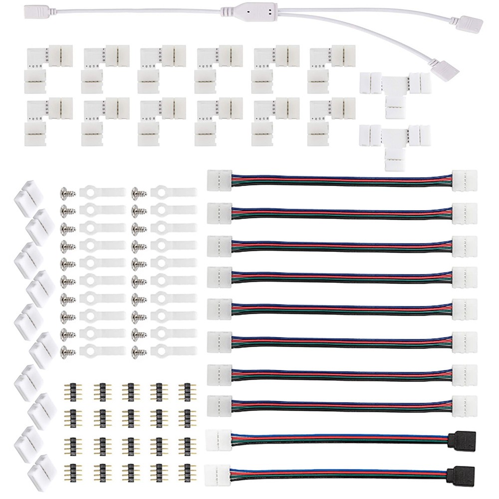 75-Piece 4Pin RGB 5050 LED Strip Connector Kit for Seamless Lighting
